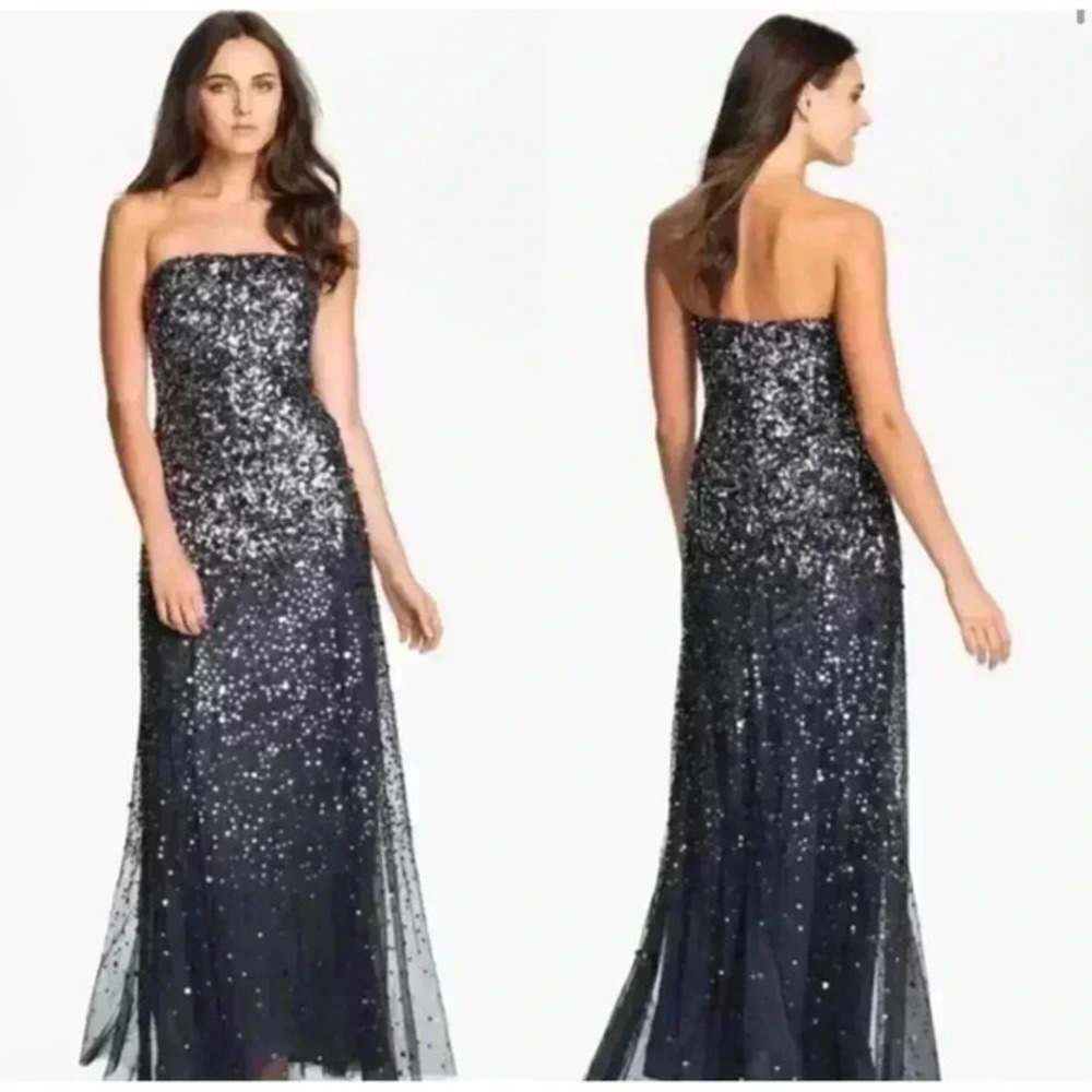 NWT Adrianna Papell Beaded‎ Maxi Gown Dress size 4